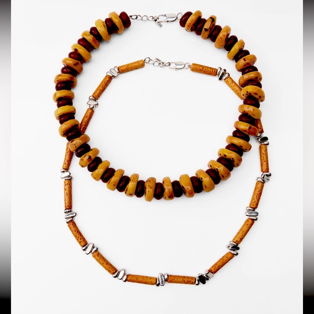 Zara resin 2 pack chunky beads necklaces